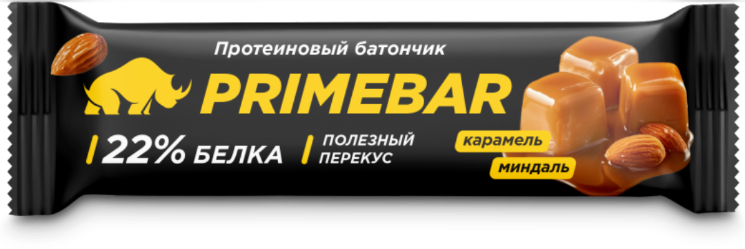 Primebar Батончик Карамель-миндаль